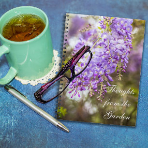 Caderno Espiral Pensamentos do livro de Wisteria do Jardim