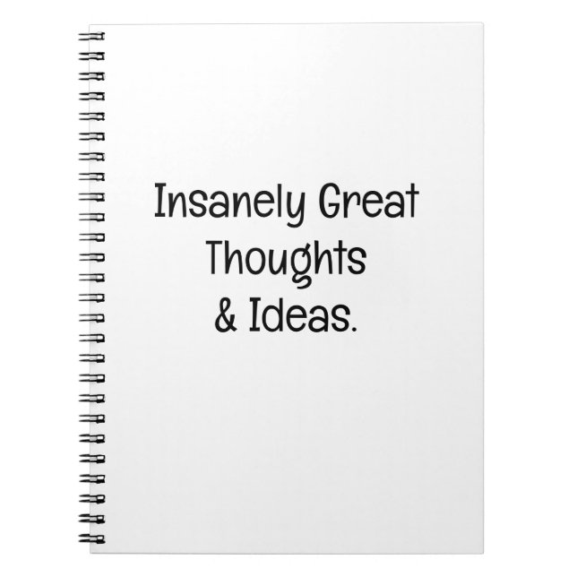 Caderno Espiral Pensamentos e Ideias Incrivelmente Geniais (Frente)