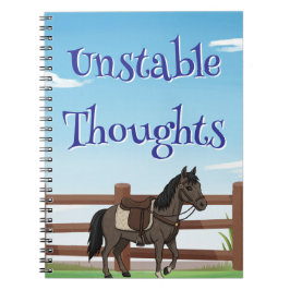 Caderno Espiral Pensamentos Instáveis, cavalo e pasto