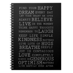 Caderno Espiral Pensamentos positivos