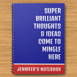 Caderno Espiral Pensamentos Super Brilhantes Citação Engraçada