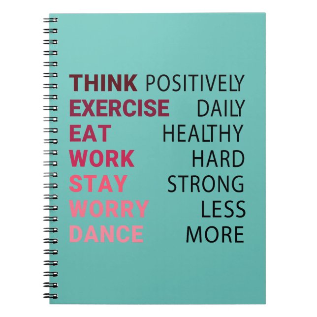 Caderno Espiral Pense positivamente (Frente)