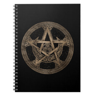 Caderno Espiral Pentagram Triskelion Moon Ornament