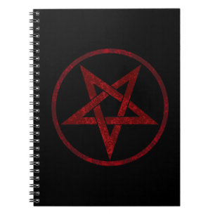 Caderno Espiral Pentagrama do diabo vermelho