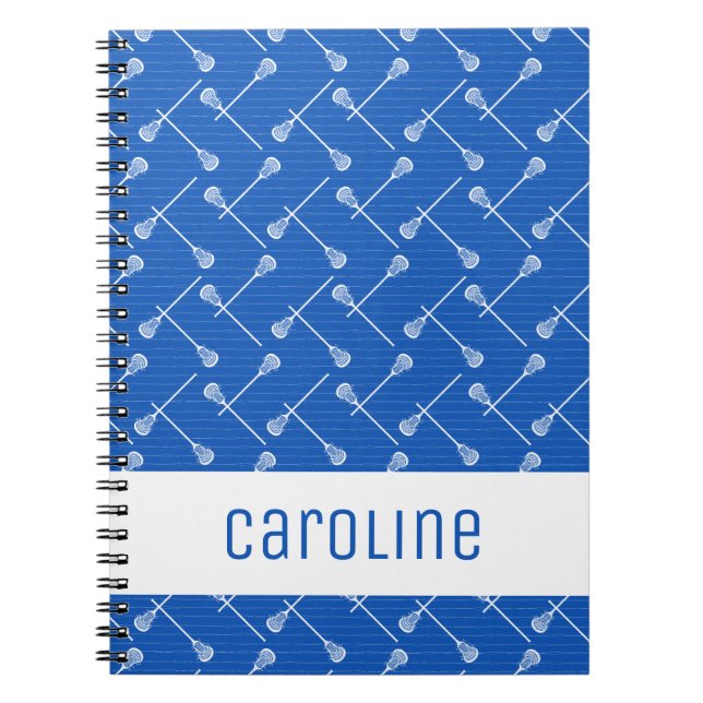 Caderno Espiral Pentes Brancas Azuis De Lacrosse Patteradas (Frente)