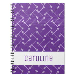 Caderno Espiral Pentes Brancas Roxas De Lacrosse Patteradas