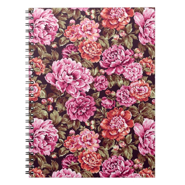 Caderno Espiral Peônias em Flor (Frente)