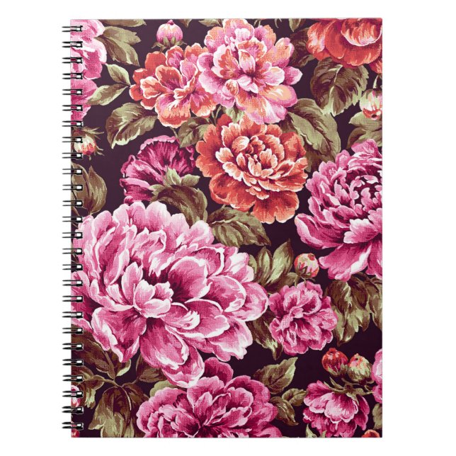 Caderno Espiral Peônias em Flor (Frente)