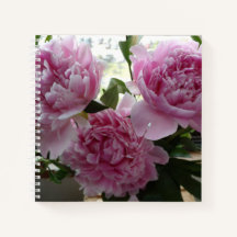 Caderno Espiral Peônias Rosa