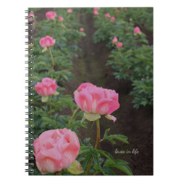 Caderno Espiral Peony Field