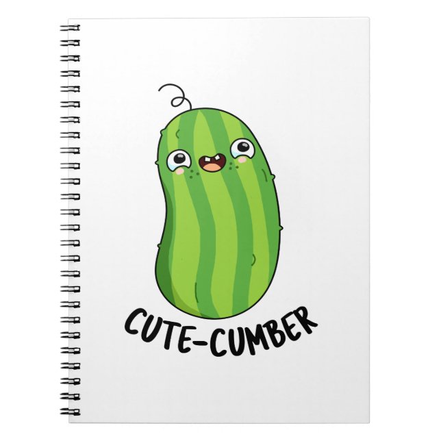 Caderno Espiral Pepino Engraçado Pepino Engraçado Veggie Pun (Frente)