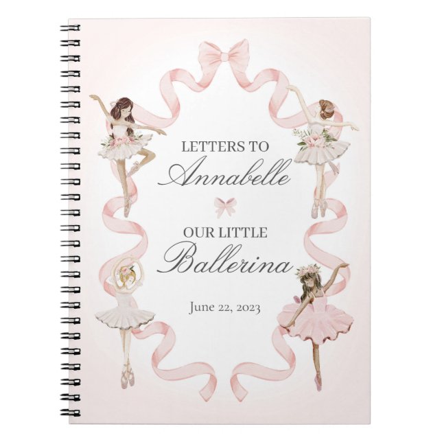 Caderno Espiral Pequena Ballerina escreve para o meu livro de bebê (Frente)