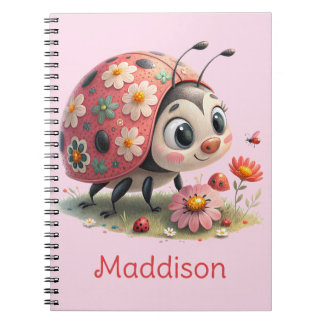 Caderno Espiral Pequena joaninha sorridente