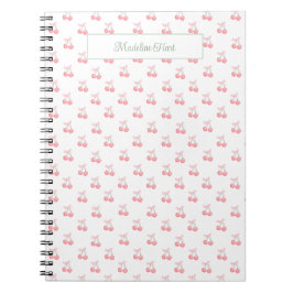 Caderno Espiral Pequenas Cerejas Personalizadas da Trendência