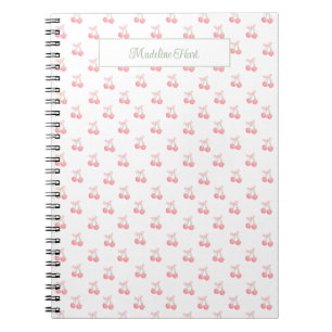 Caderno Espiral Pequenas Cerejas Personalizadas da Trendência