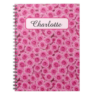 Caderno Espiral Pequenas Rosas Rosa Personalizadas