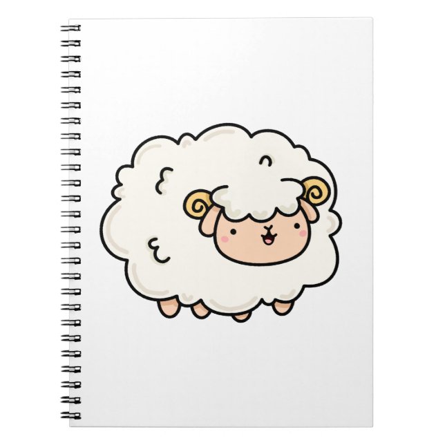 Caderno Espiral Pequeno Lamb Kawaii (Frente)