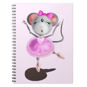 Caderno Espiral Pequeno notebook para mouse Ballerina - suas cores