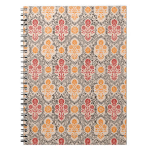 CADERNO ESPIRAL PEQUENO PADRÃO DE FLORES MÚGHPLOS DESIGN DE FUNDO