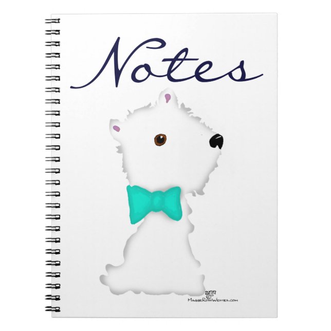 Caderno Espiral Pequeno Sentado Westie (Frente)