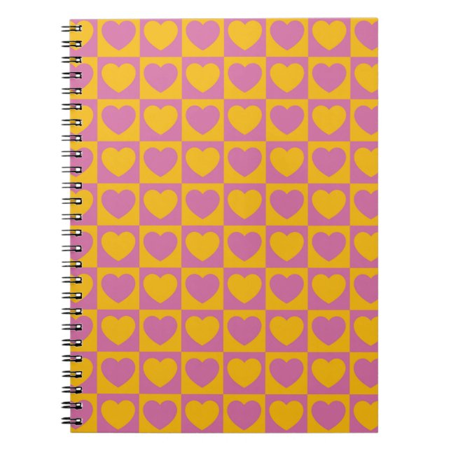Caderno Espiral Pequenos corações, um padrão sem descontinuidades  (Frente)