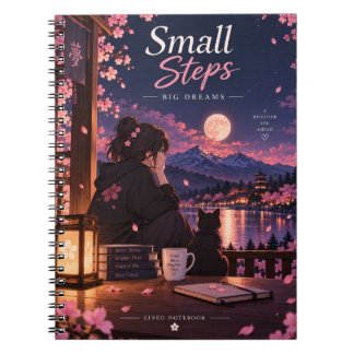 Caderno Espiral Pequenos passos grandes sonhos anime caderno, nota