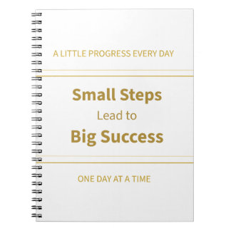 Caderno Espiral Pequenos Passos Levam ao Grande Sucesso Motivacion