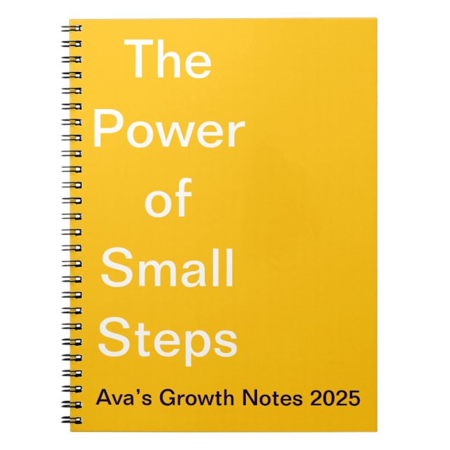 Caderno Espiral Pequenos passos Poder - motivador - Crescimento pe (Frente)
