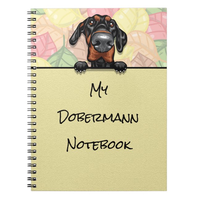 Caderno Espiral Pequim notebook Cute Dobermann (Frente)