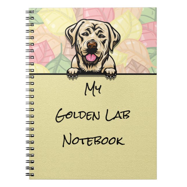 Caderno Espiral Pequim Ouro bonito Labrador notebook (Frente)