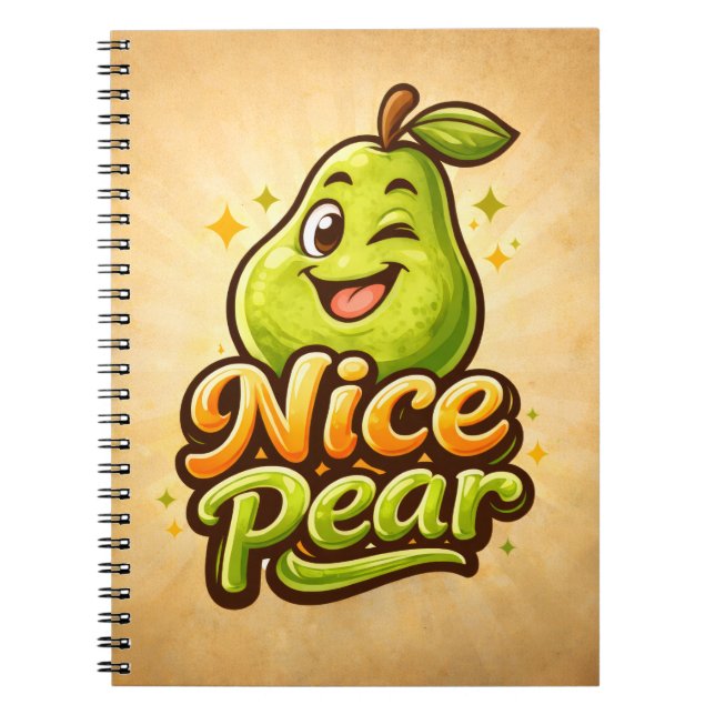 Caderno Espiral Pera Boa - Sentindo-se Frutado - Amantes da Comida (Frente)