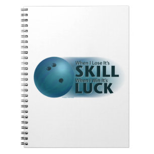 Caderno Espiral Perder Skill Ganha Boliche Sorte Azul