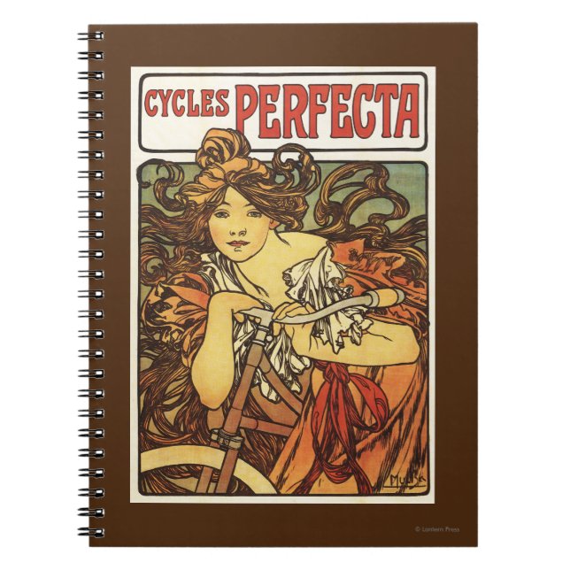 Caderno Espiral Perfecta Bicicletas com Publicidade de Mulher Post (Frente)