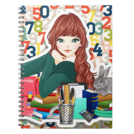 Caderno Espiral Perfeito para Matemática das Meninas no Ano Novo