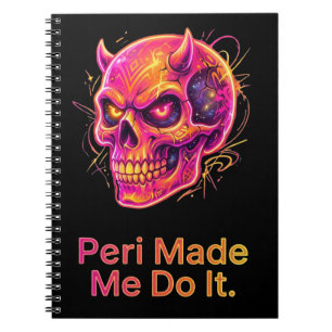 Caderno Espiral Peri Me Fez Fazer Isso – Caveira Travessa Neon