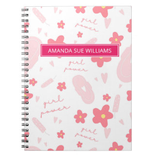 Caderno Espiral Período / Ciclo Menstrual - Seu Nome / Monograma N