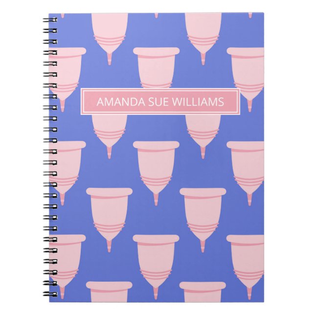 Caderno Espiral Período / Ciclo Menstrual - Seu Nome/Monograma Não (Frente)