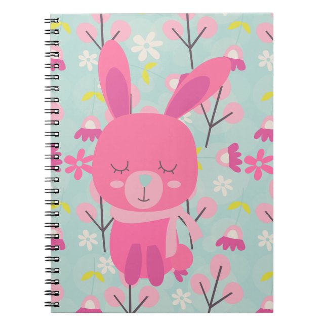 Caderno Espiral Pernalas e Flores Rosa (Frente)