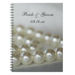 Caderno Espiral Pérolas Brancas de Casamento