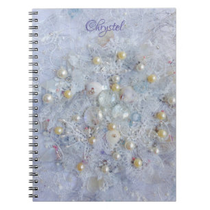 Caderno Espiral Pérolas Brancas e Shell