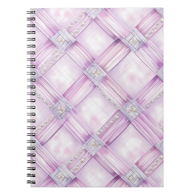 Caderno Espiral Pérolas Brancas Rosa (Frente)