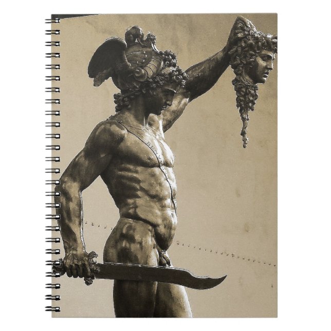 Caderno Espiral Perseu com a cabeça de Medusa (Frente)