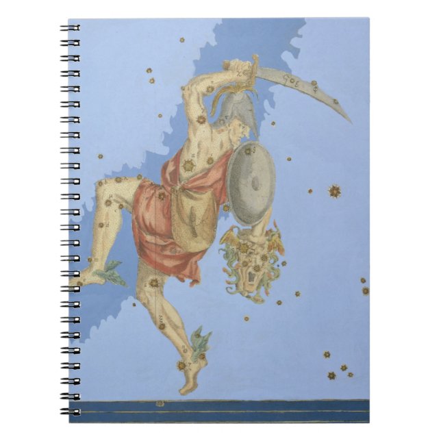 Caderno Espiral Perseus com a cabeça do Medusa, 'de Uranometria (Frente)