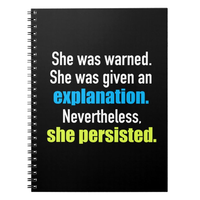 Caderno Espiral Persistiu Elizabeth Warren (Frente)
