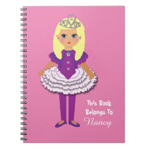 Caderno Espiral Personagem de desenho animado da Princesa Bonita