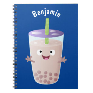 Caderno Espiral Personagem de desenho animado de bobina de chá de
