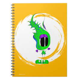 Caderno Espiral Personagem de Desenho Animado Divertido, Colorido 