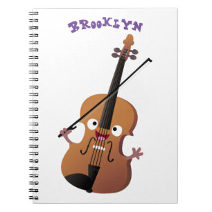 Caderno Espiral Personagem de desenho animado musical de violino e