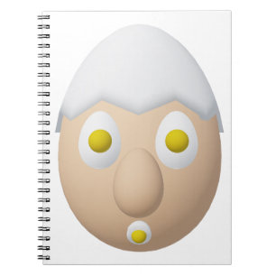 Caderno Espiral Personagem de Ovo Excêntrico RG & RA Design Fofo