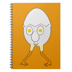 Caderno Espiral Personagem de Ovo Excêntrico RG & RA Design Fofo